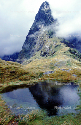 Lake, Mountains, Clouds