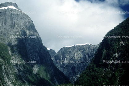 Valley, Waterfalls, Mountains, Clouds