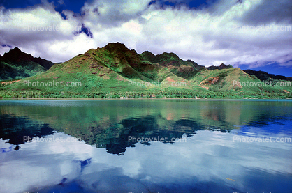 Clouds, Water, Reflection, Island of Moorea