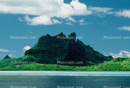 Clouds, Mountains, Ocean, Forest