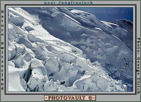Glacier, Mountain, Snow, near Jungfraujoch , 1950s