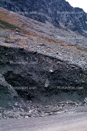 Moraine, slide containing "fossil ice"