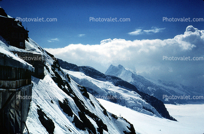 Glacier, Mountain Peaks, Snow, Clouds, Jungfrauhoch