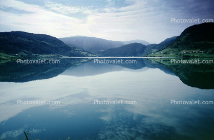 Mountains, Forests, Reflection, Fjord