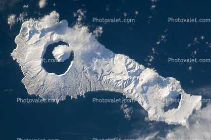Eruption smoke plume, Onekotan Island, Kuril Islands, Russian Federation
