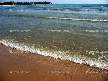 Beach, waves, Lake, water, coast, coastal