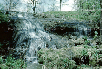 Frozen Waterfall, cold, ice, rever, stream, cascade, forest, Roger Clark Park