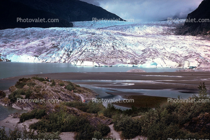 Glacier, lake, wetlands, water, 1950s