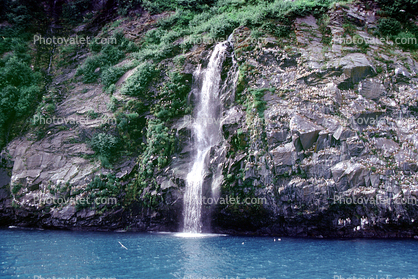 Waterfall, rocks, coast, coastal, coast
