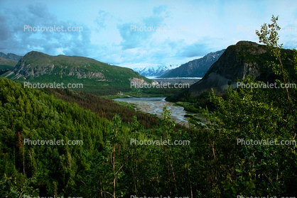 River, Mountains, forest