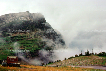 Going-to-the-Sun Road, Logan Pass, Lewis Range, Mountain, Glacier National Park, fog