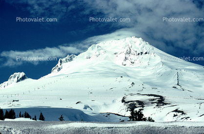 Mount Hood, Mountain Peak, Snow, Cold, Ice, Frozen, Icy, Winter, Wintry