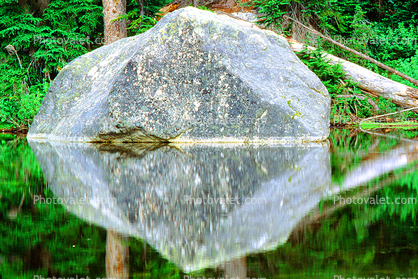 Reflecting Boulder, lake, pond, reflection, water