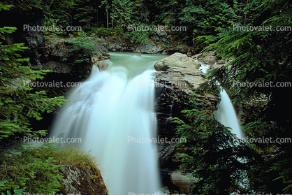 Nooksack Falls, whitewater, rapids, turbulent river, Whatcom County, Mount Baker National Forest