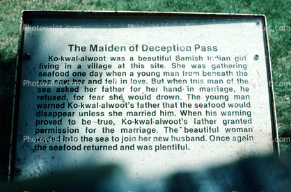 Ko-kwal-alwoot, The Maiden of Deception Pass Sign, Signage, Whidbey Island