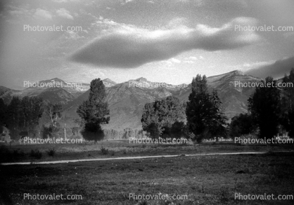 Teton Mountain Range, Snake River Ranch, trees, Wyoming