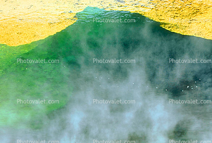 Hot Spring Steam rising, Geothermal Feature, activity, Hot Spring, Extremophile, Thermophile