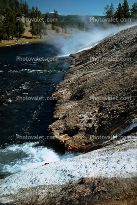 runoff, river, trees, stream, Hot Spring, Geothermal Feature, activity