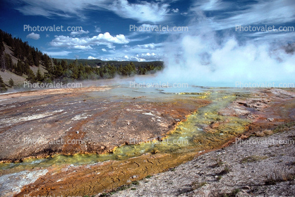 steam, clouds, runoff, Hot Spring, Geothermal Feature, activity