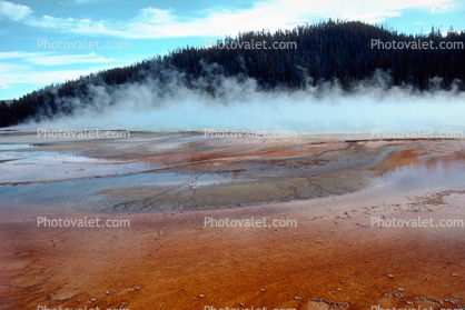 steam, hill, Hot Spring, Geothermal Feature, activity