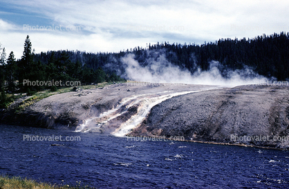 Hot Ponds, geothermal feature, river, forest