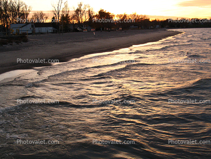 Waves, Shore, Sand, Beach, south shore of Lake Ontario, Great Lakes, Sodus Bay, Wayne County, New York, water