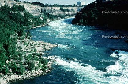 Whitewater Rapids, vibrant river, Niagara Gorge, river, cliffs