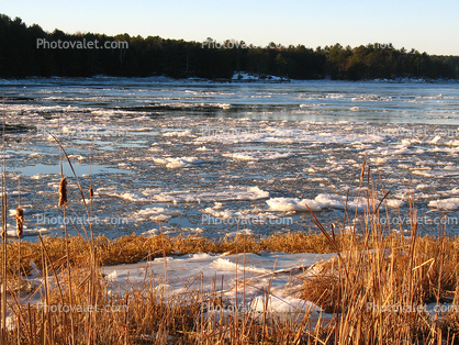 Large Ice Floes Kennebec River, Arrowsic, Maine