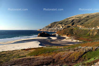 Beach, Ocean, River, Mountains, PCH, Pacific Coast Highway, Big Sur