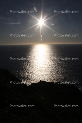 Sun Gleaming, Shining, Pacific Ocean, Calm, Big Sur