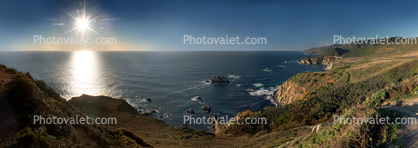 Beach, River, Mountains, PCH, Pacific Coast Highway, Big Sur, Panorama