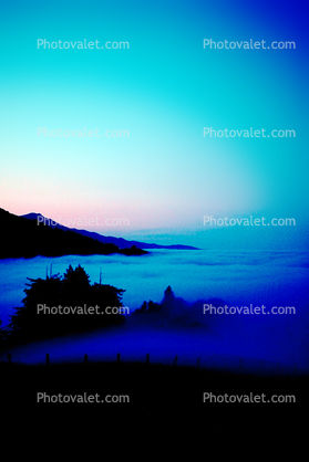 Coastal Fog, mountains, Pacific Ocean, rugged coast, coastline