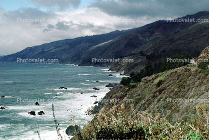 Big Sur, Coastal, mountains, Pacific Ocean, rugged coast, coastline, fog