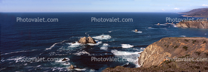 Big Sur, Panorama, cliffs, hills, mountains, waves, rocks, coast, coastline