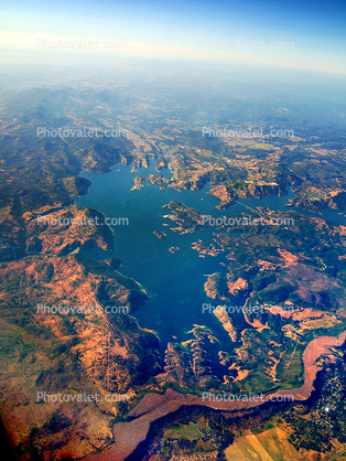 New Melones Lake, Sierra-Nevada foothills, Calaveras County, Tuolumne County, Highway-49, water