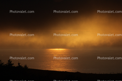 Sun, Sunset, Fog, Bodega Bay, Sonoma County, Coast, Coastline