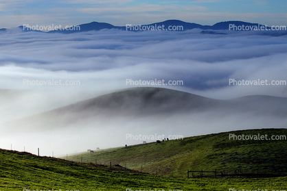 Hills, Fog, Clouds, Morning, mountains