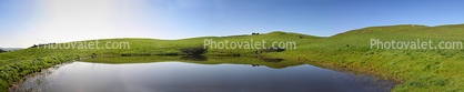 Pond, Water, Hills, Reflection, Grass Fields, Lake, Reservoir, bookmark