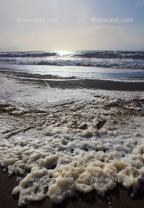 Foam from the Pacific Ocean, Russian River mouth, Sonoma County
