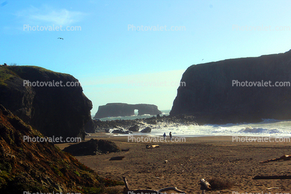 Goat Rock, beach, waves, sand, Arch Rock