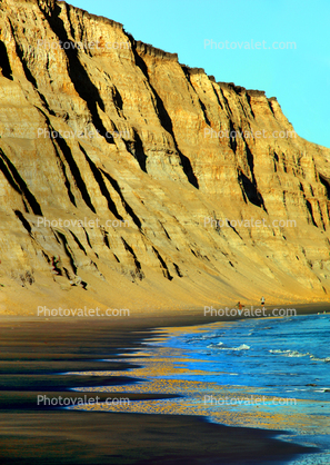 cliffs, Drakes Bay, beach, sand, wet sand, texture, reflection