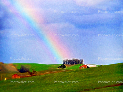 Barns under a rainbow, Paintography