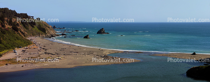 Navarro River, Pacific Ocean, beach, Mendocino County