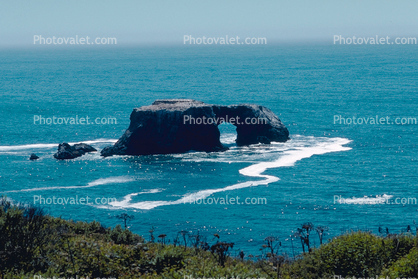 Goat-Rock, Arch, Pacific Ocean, Foam, Horizon