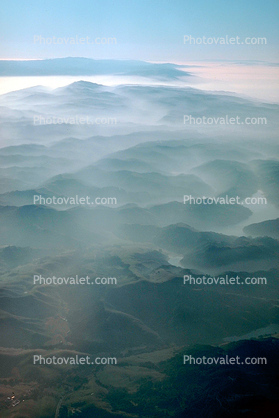 Haze, mountains, hills