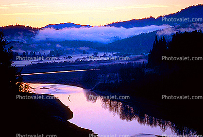 early morning fog, river, valley, southern Humboldt County
