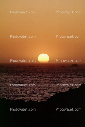 Sunset, Pacific Ocean, rocks