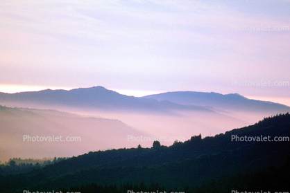 Mountains, fog, layers, Mount Tamalpais