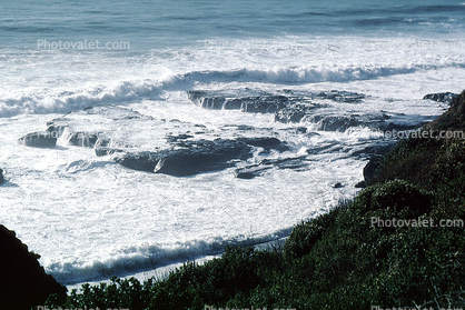 Pacific Ocean, Beach, Waves, Rocks, Cliffs