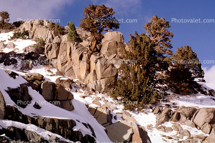 Sierra-Nevada Mountains, Ice, Cold, Frozen, Icy, Winter, El Dorado National Forest, Amador County, along California Highway 88, Granite Rocks